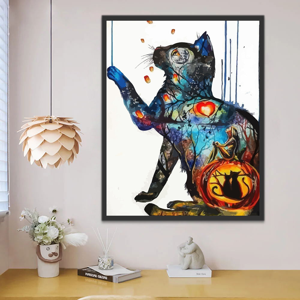 Abstract Cat Paint by Numbers