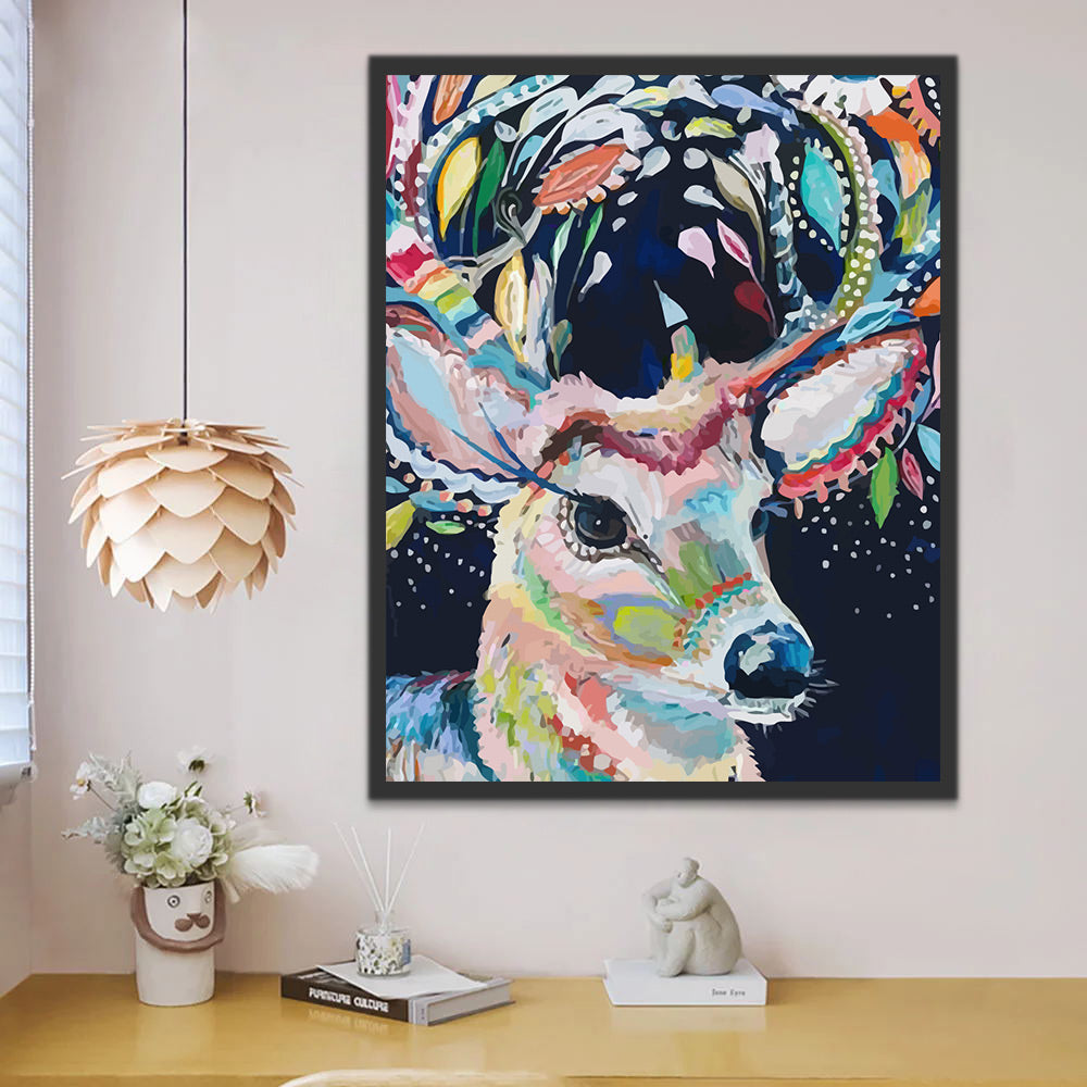Abstract Colorful Deer Paint by Numbers
