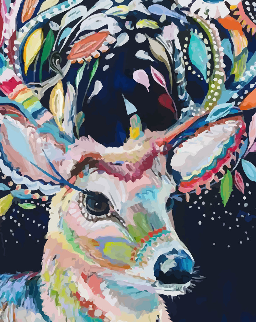 Abstract Colorful Deer Paint by Numbers