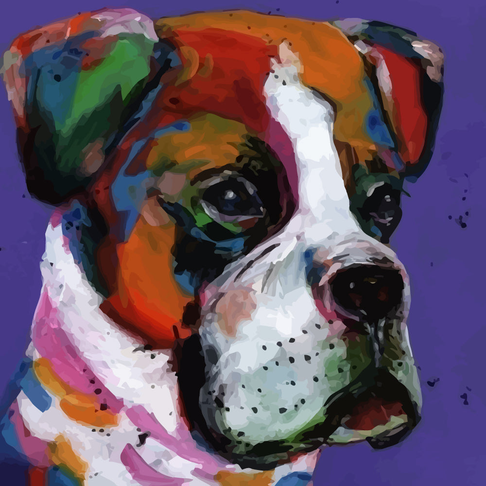 Abstract Colorful Dog Paint by Numbers