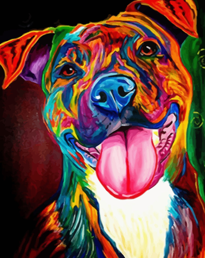 Abstract Colorful Dog Paint by Numbers