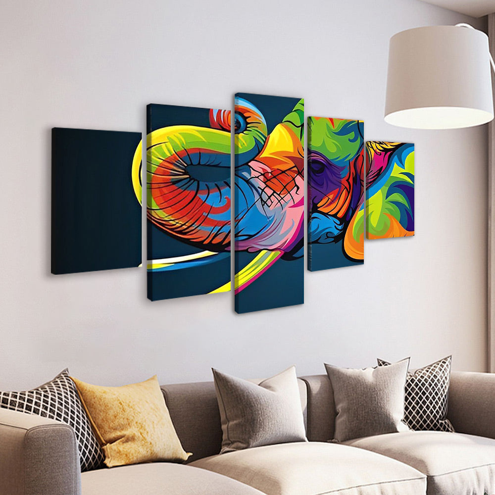 Abstract Colorful Elephant 5 Pack Paint By Numbers