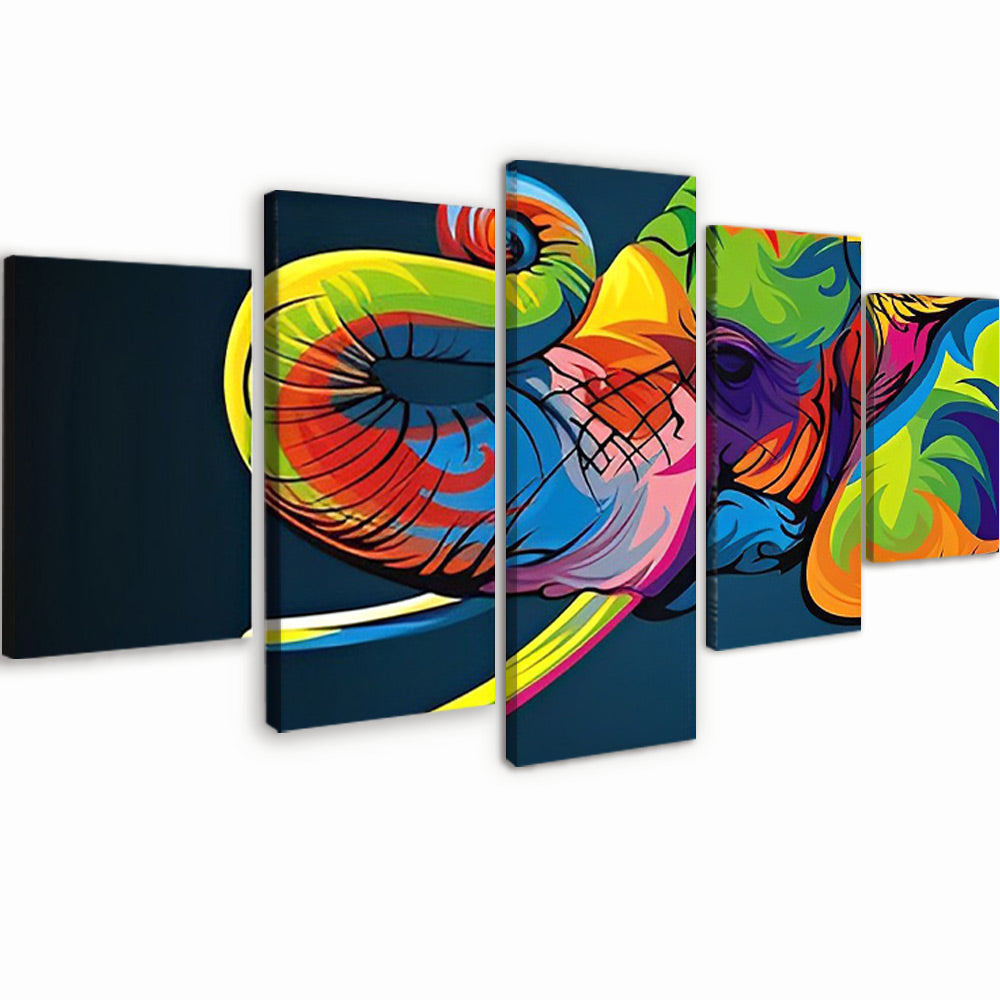 Abstract Colorful Elephant 5 Pack Paint By Numbers
