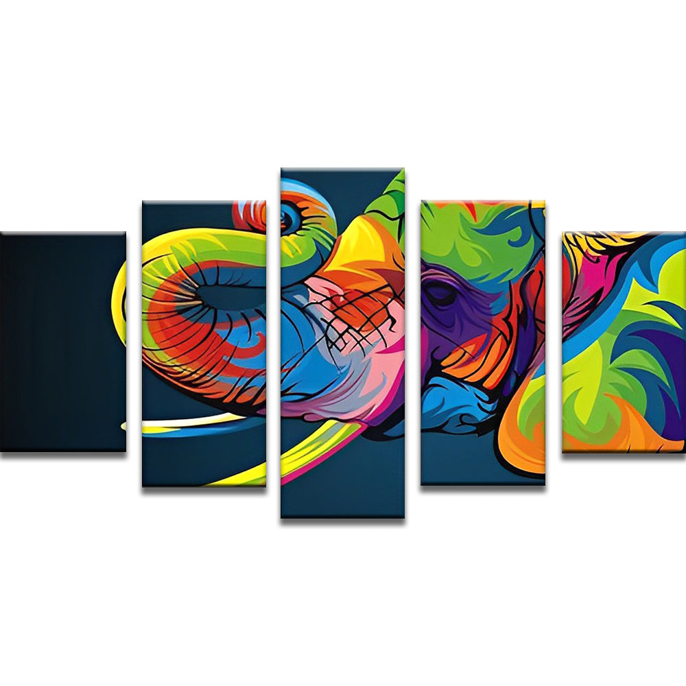 Abstract Colorful Elephant 5 Pack Paint By Numbers