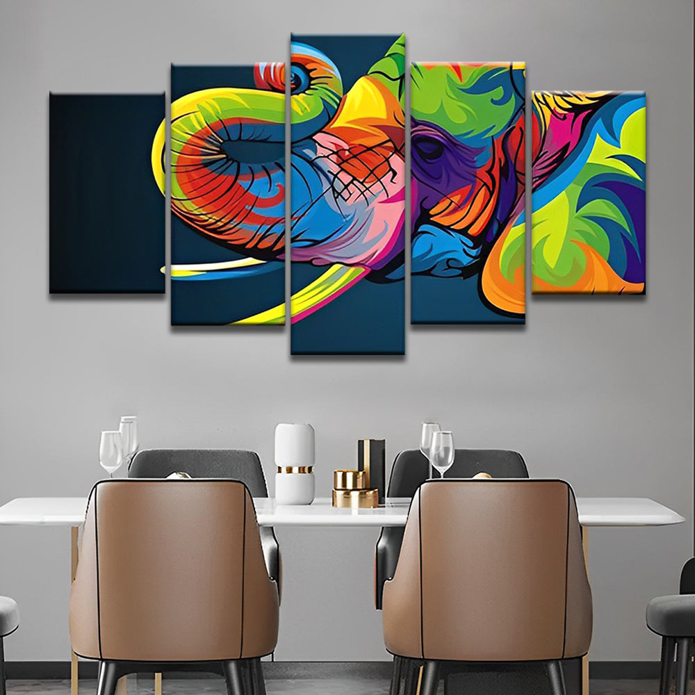 Abstract Colorful Elephant 5 Pack Paint By Numbers