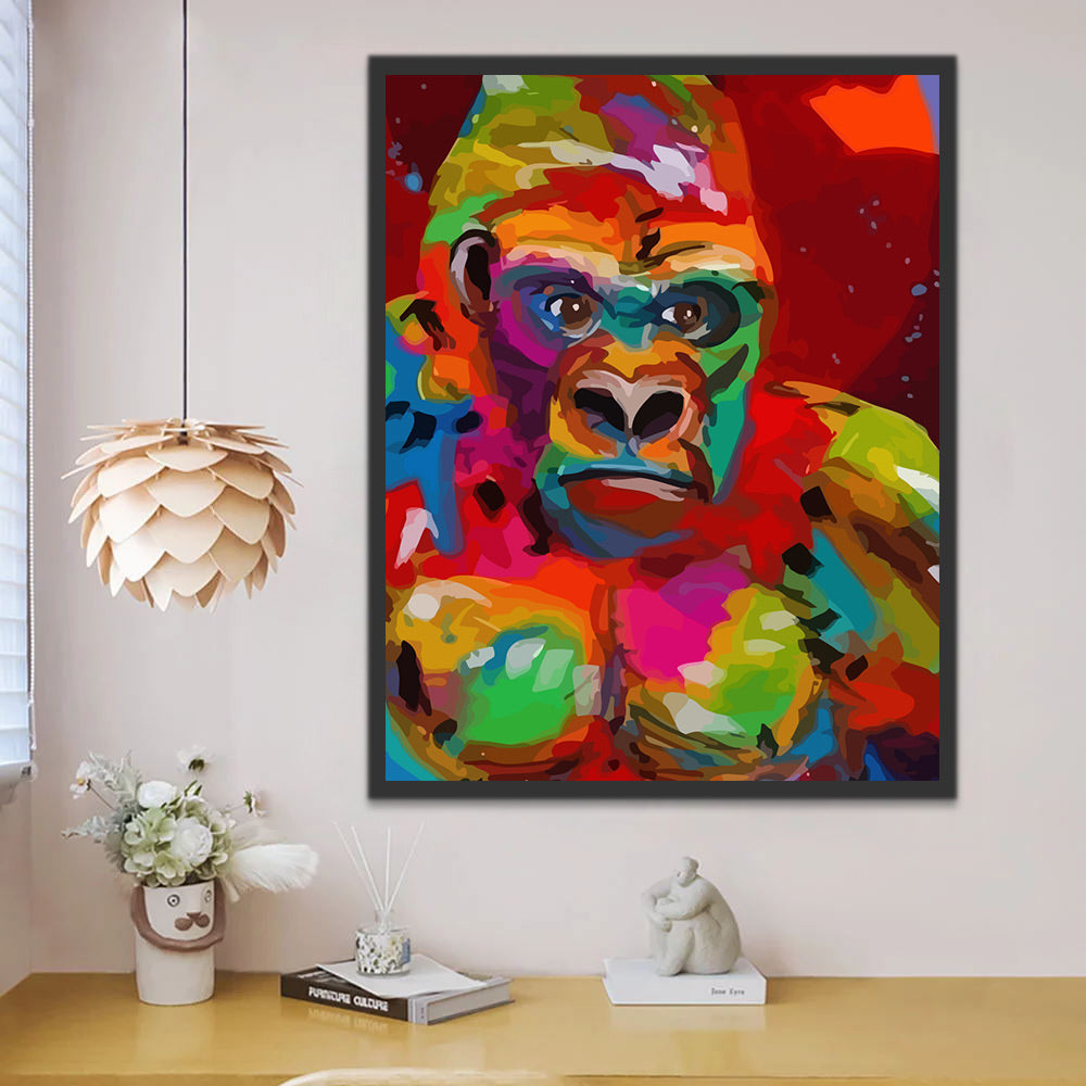 Abstract Colorful Gorilla Paint by Numbers