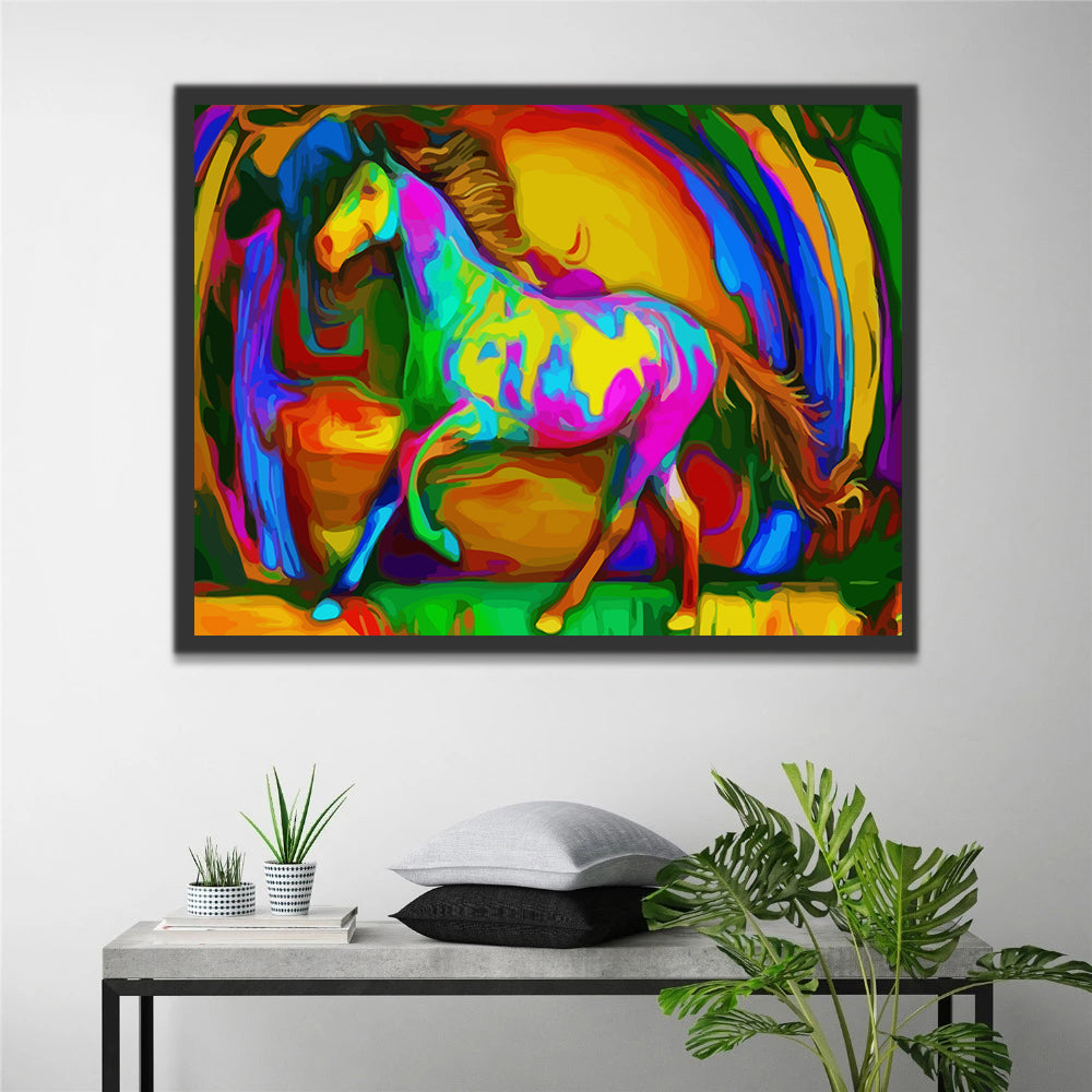 Abstract Colorful Horse Pop Art Paint by Numbers