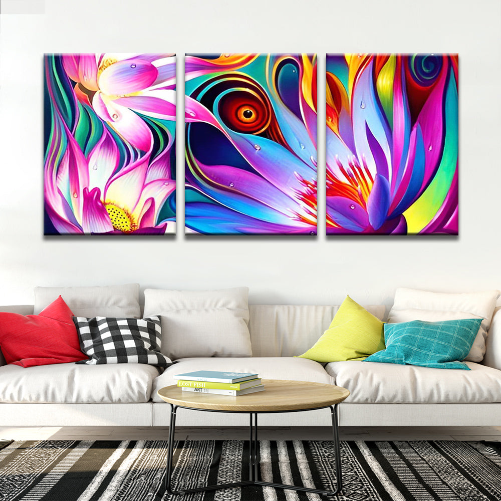 Abstract Colorful Lotus 3 Pack Paint By Numbers