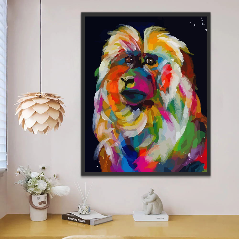 Abstract Colorful Monkey Paint by Numbers