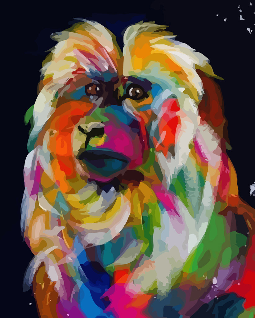 Abstract Colorful Monkey Paint by Numbers