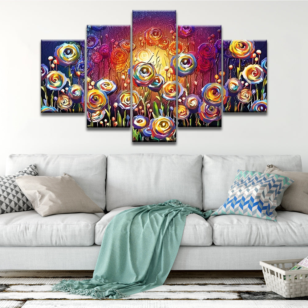 Abstract Colorful Roses 5 Pack Paint By Numbers
