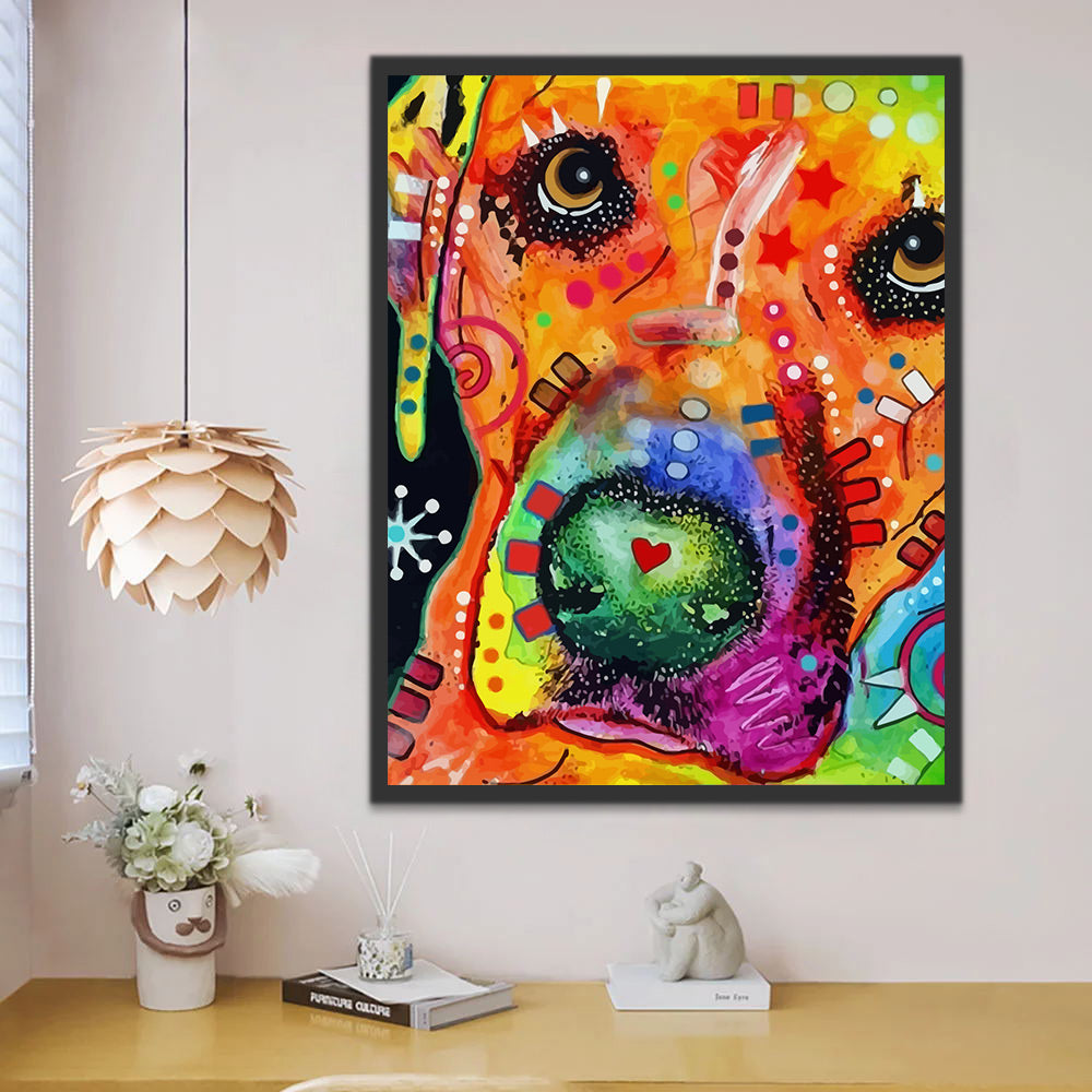 Abstract Dog Pop Art Paint by Numbers