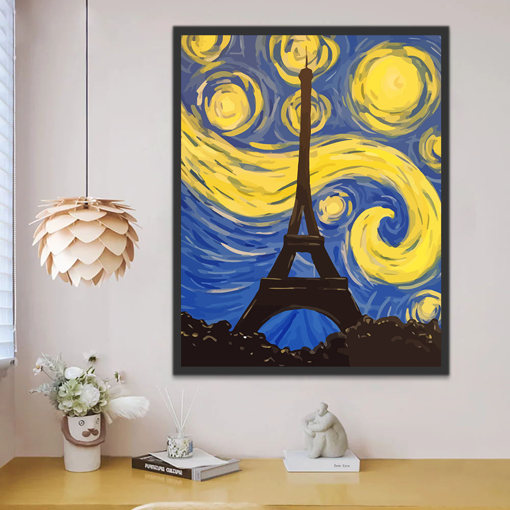 Abstract Eiffel Tower Paint by Numbers