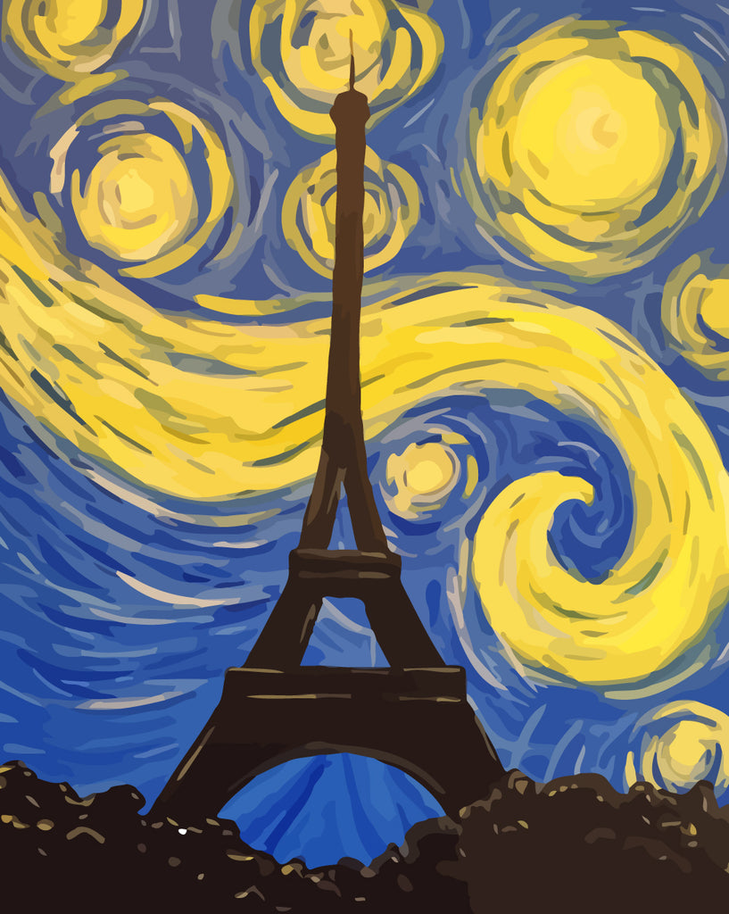 Abstract Eiffel Tower Paint by Numbers