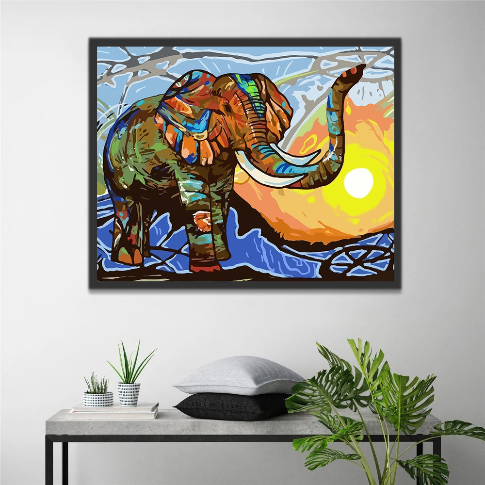 Abstract Elephant Paint by Numbers