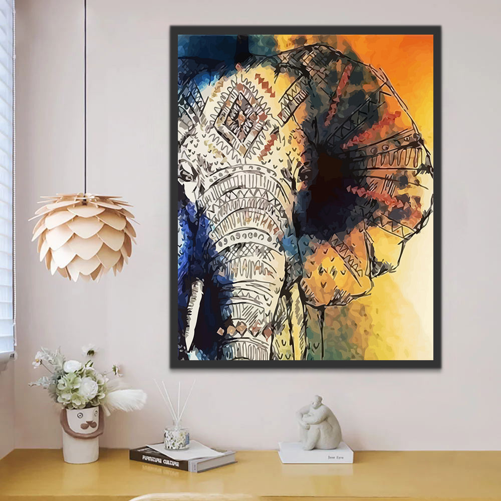 Abstract Elephant Paint by Numbers