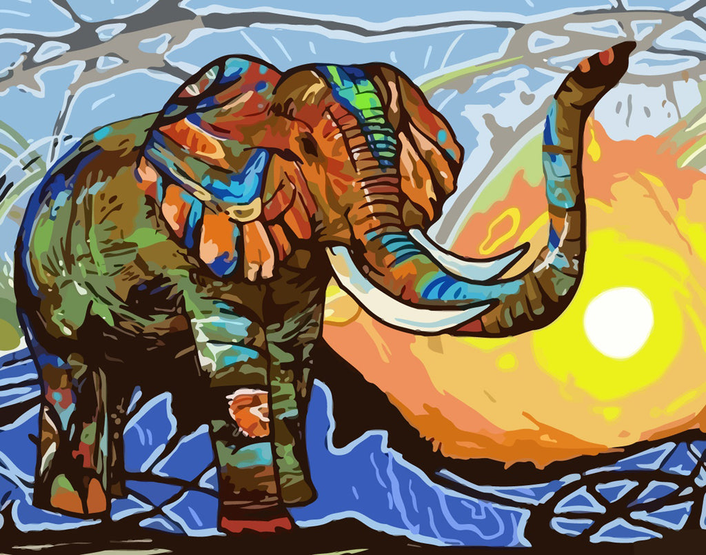 Abstract Elephant Paint by Numbers