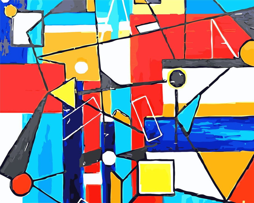 Abstract Geometric Oil Painting Paint by Numbers