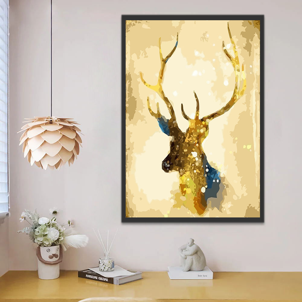 Abstract Golden Elk Paint by Numbers