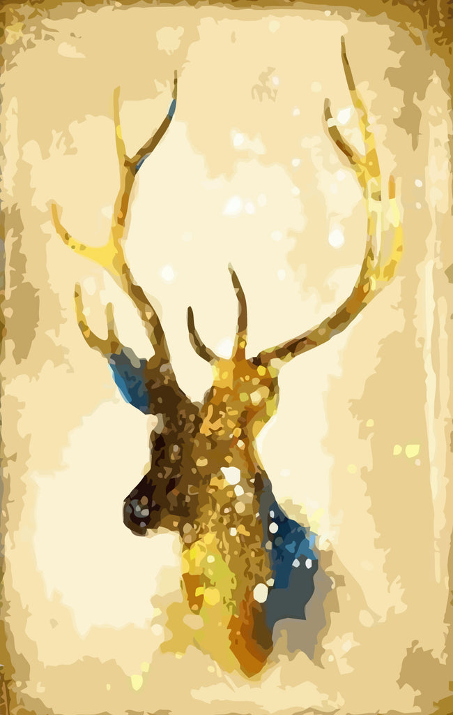 Abstract Golden Elk Paint by Numbers