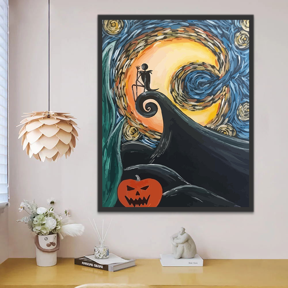 Abstract Halloween Moon Paint by Numbers