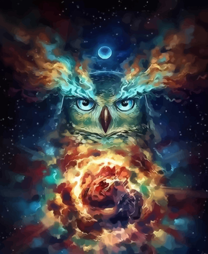 Abstract Owl and Sky Paint by Numbers