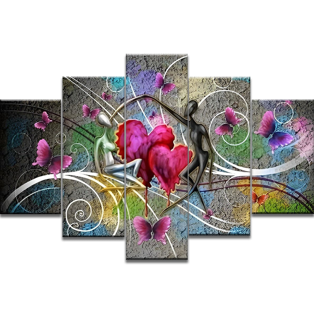 Abstract Pink Love and Butterflies 5 Pack Paint By Numbers