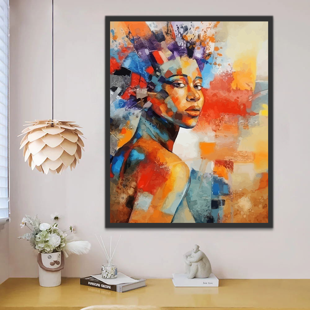 Abstract Portrait of African Woman Paint by Numbers