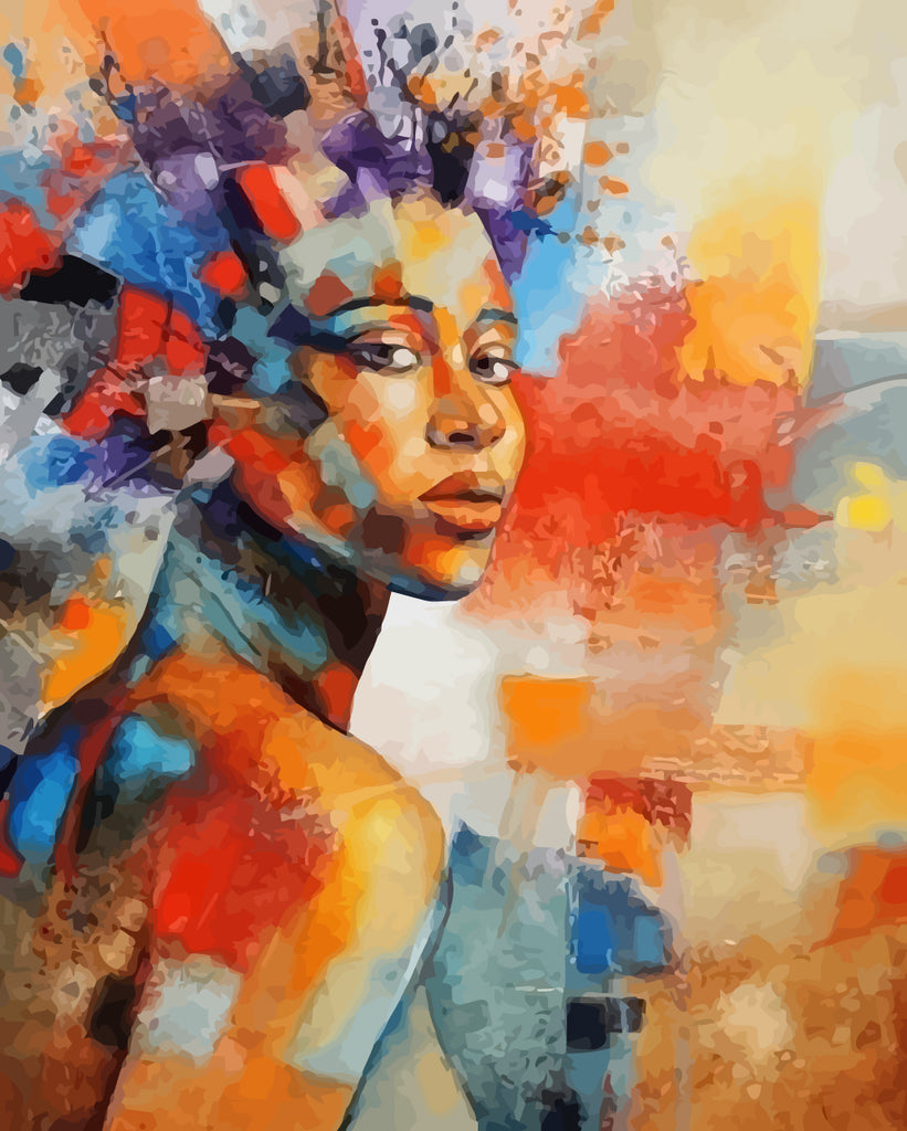 Abstract Portrait of African Woman Paint by Numbers