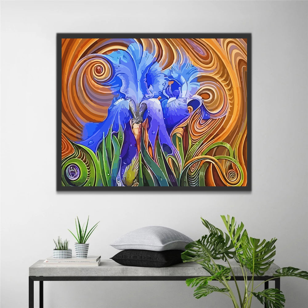 Abstract Purple Iris Paint by Numbers