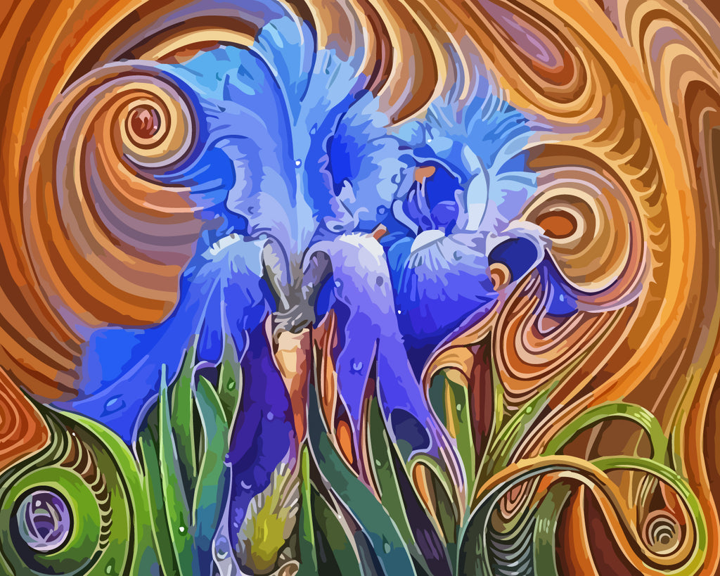 Abstract Purple Iris Paint by Numbers