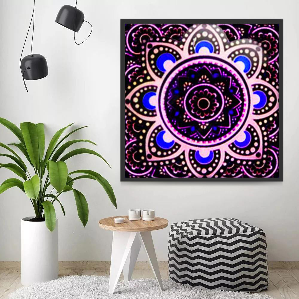 Abstract Purple Mandala Paint by Numbers