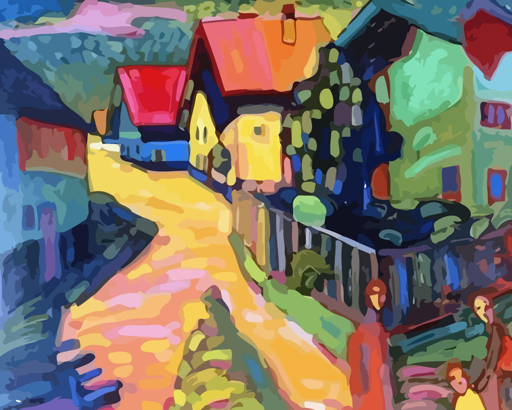 Abstract Small Town Paint by Numbers