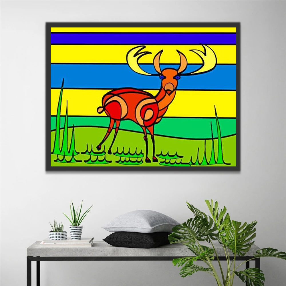 Abstract Stag Paint by Numbers