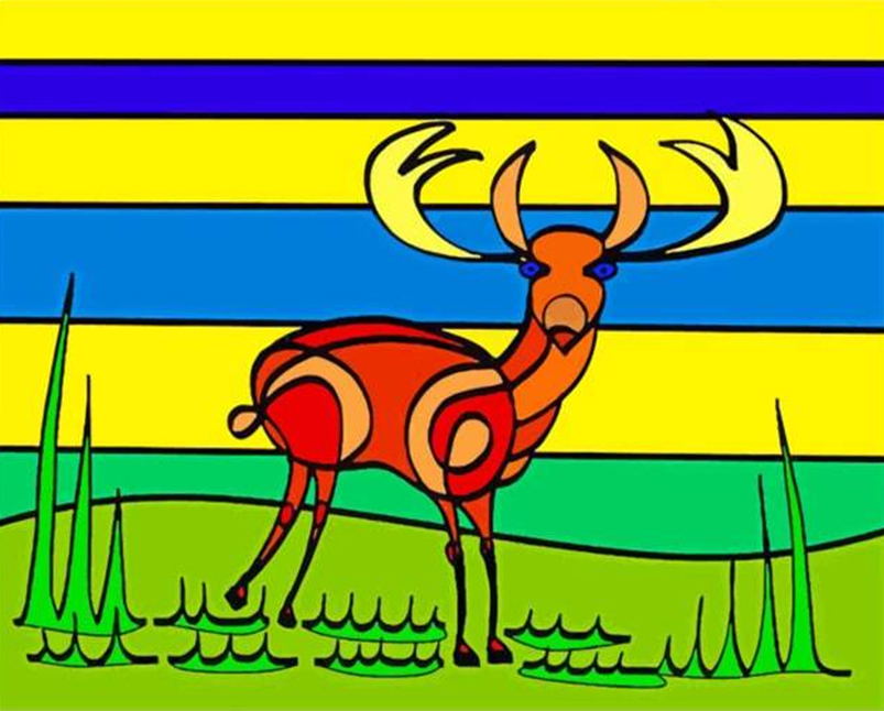 Abstract Stag Paint by Numbers