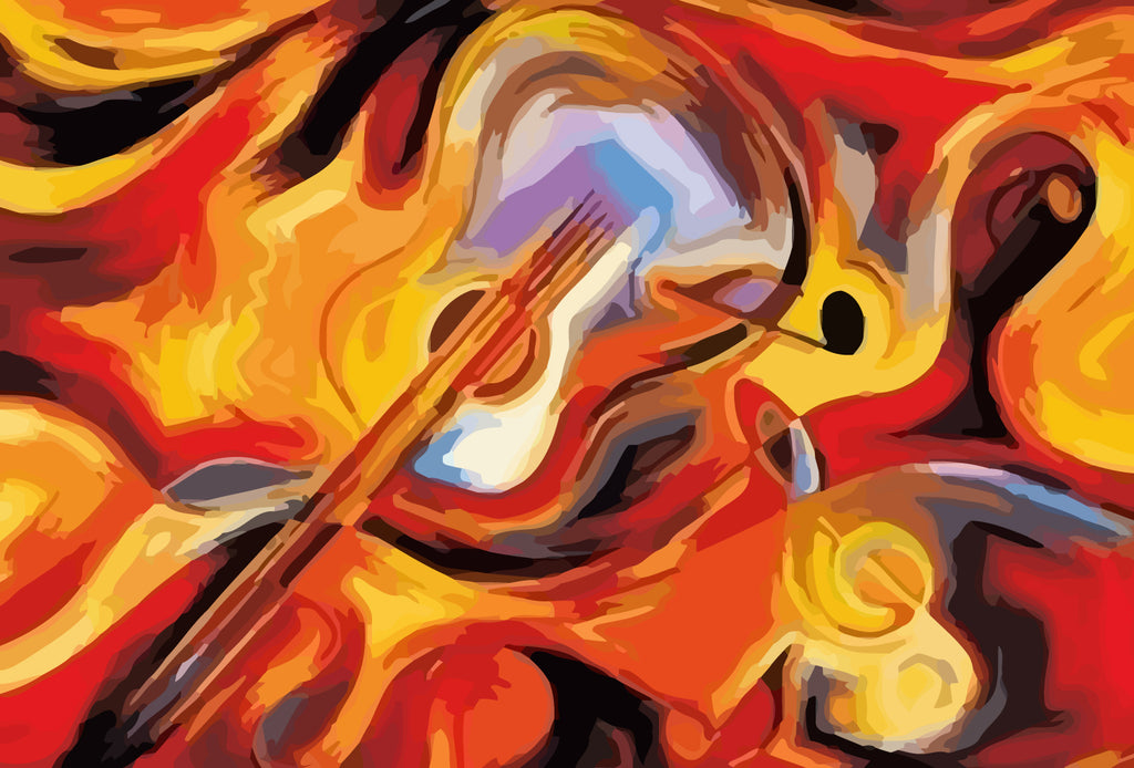 Abstract Violin in the Fire Paint by Numbers