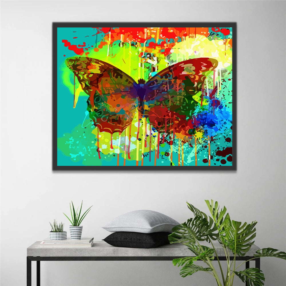 Abstract Watercolor Butterfly Paint by Numbers