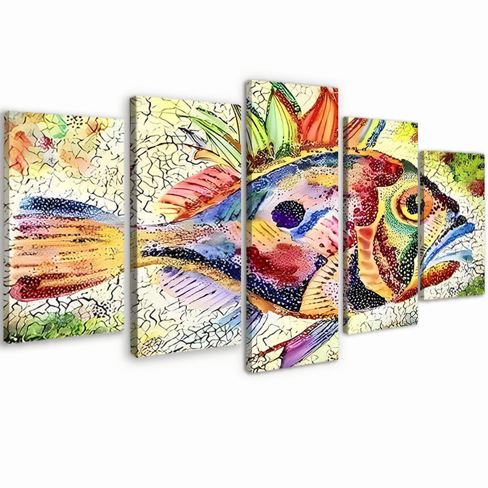 Abstract Watercolor Fish 5 Pack Paint By Numbers