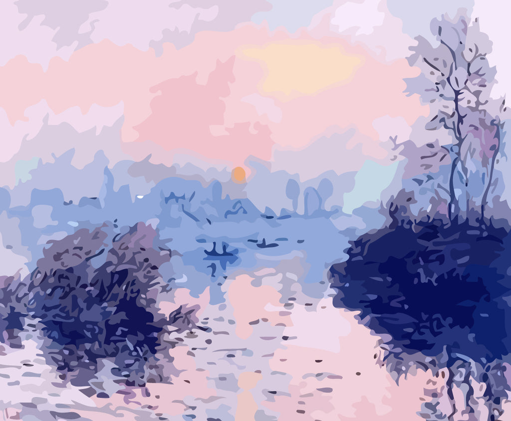 Abstract Watercolor Landscape Paint by Numbers