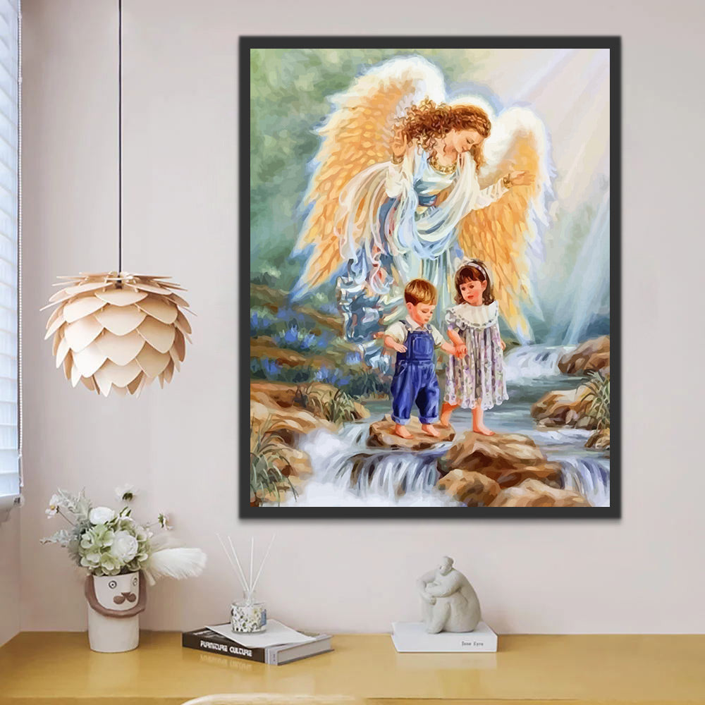 Angel and Kids Paint by Numbers