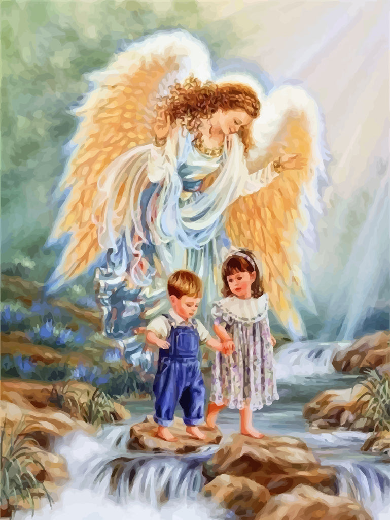 Angel and Kids Paint by Numbers