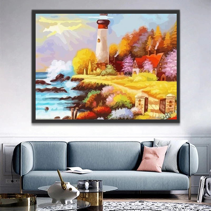 Autumn Lighthouse Paint by Numbers