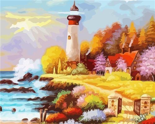 Autumn Lighthouse Paint by Numbers