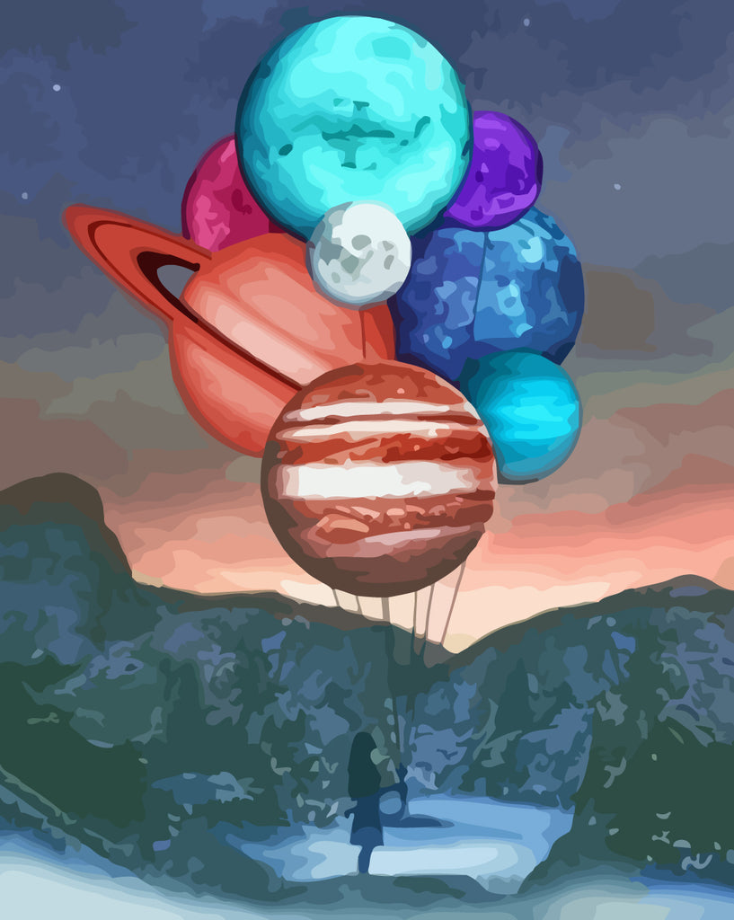 Balloons made of Planets Paint by Numbers