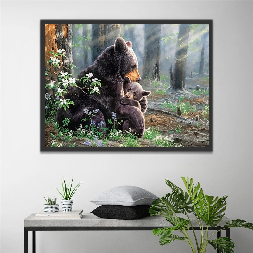 Bear and Baby Bear Paint by Numbers