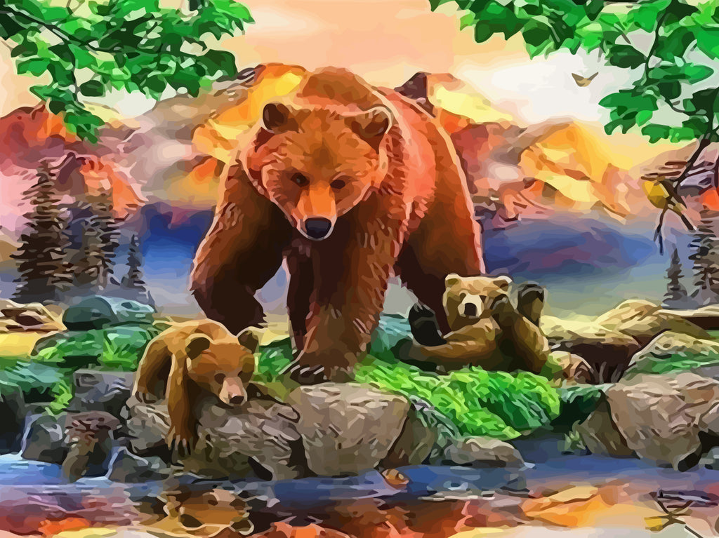 Bears by the Lake Paint by Numbers