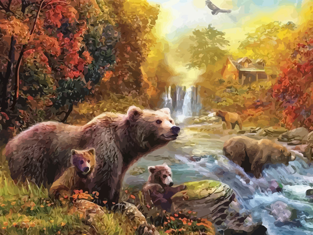 Bears by the River Paint by Numbers