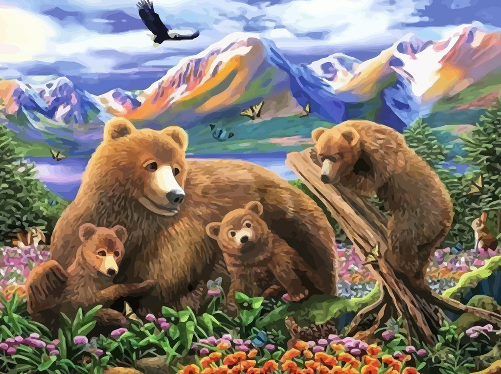 Bears, Eagle and Butterflies Paint by Numbers