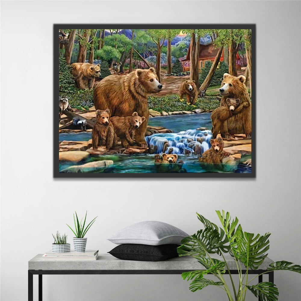 Bears in the Forest Paint by Numbers