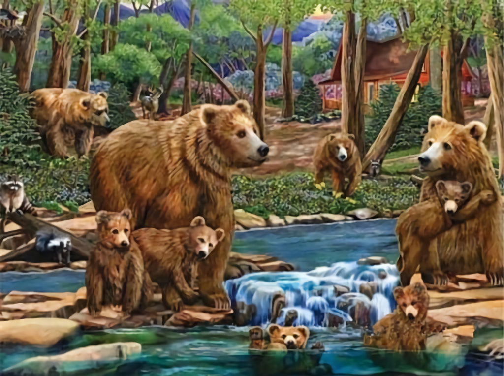 Bears in the Forest Paint by Numbers